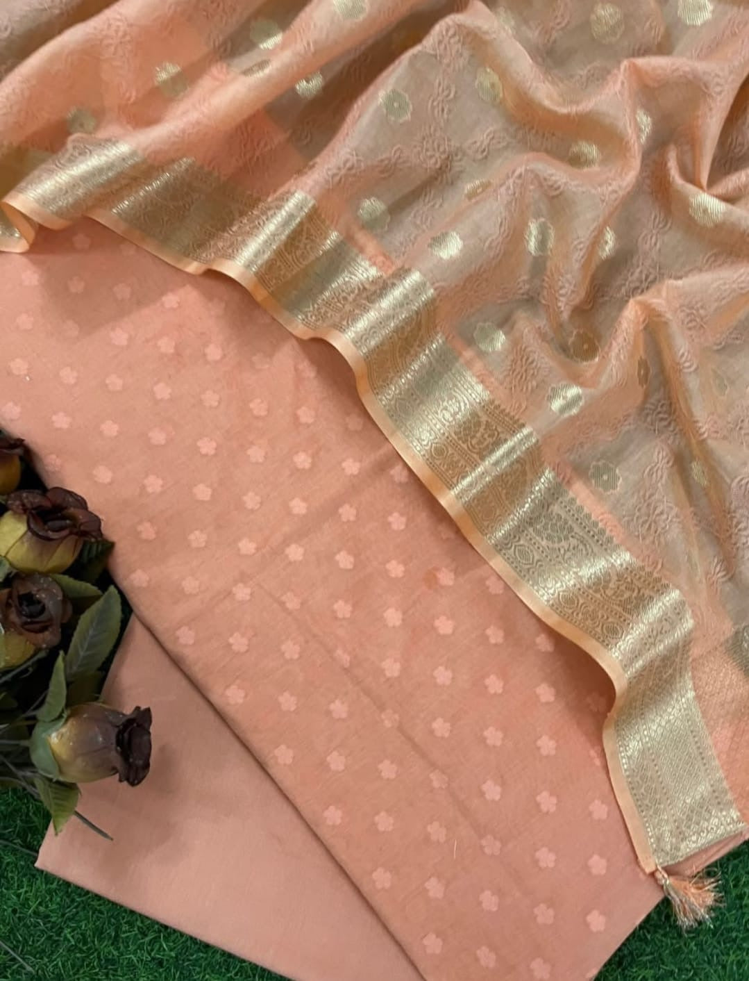 Chanderi Silk Cotton By Cotton Resham Weaved Silk Suit