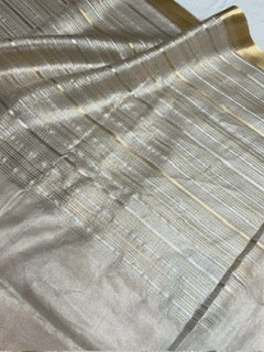 Banasari Silk Saree Silver/Gold Unstitched